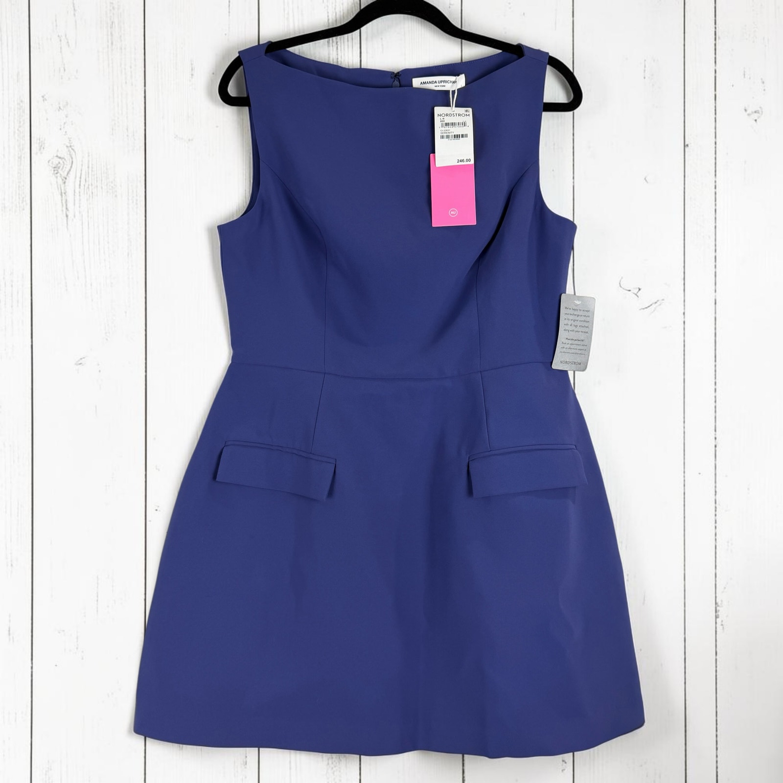 Amanda Uprichard Fit Flare Mini Dress Sleeveless Blue Purple Nwt Large